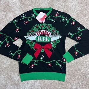Central Perk Friends Black Sweater Small Graphic Ugly Christmas Sweater Unisex